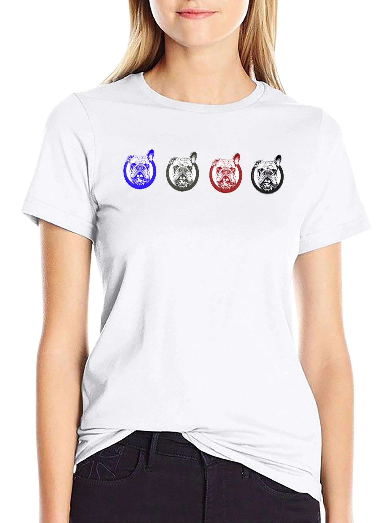 Bulldog Heads Graphic Tee - Classic Black T-Shirt