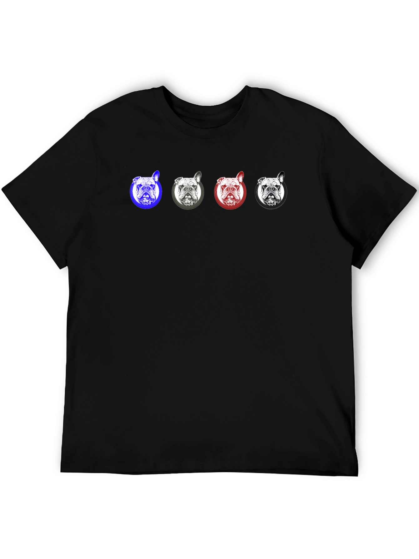 Bulldog Heads Graphic Tee - Classic Black T-Shirt