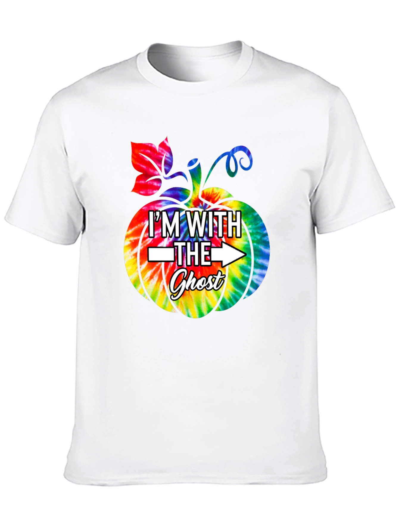 Im With The Ghost Tie Dye Pumpkin Halloween T-Shirt