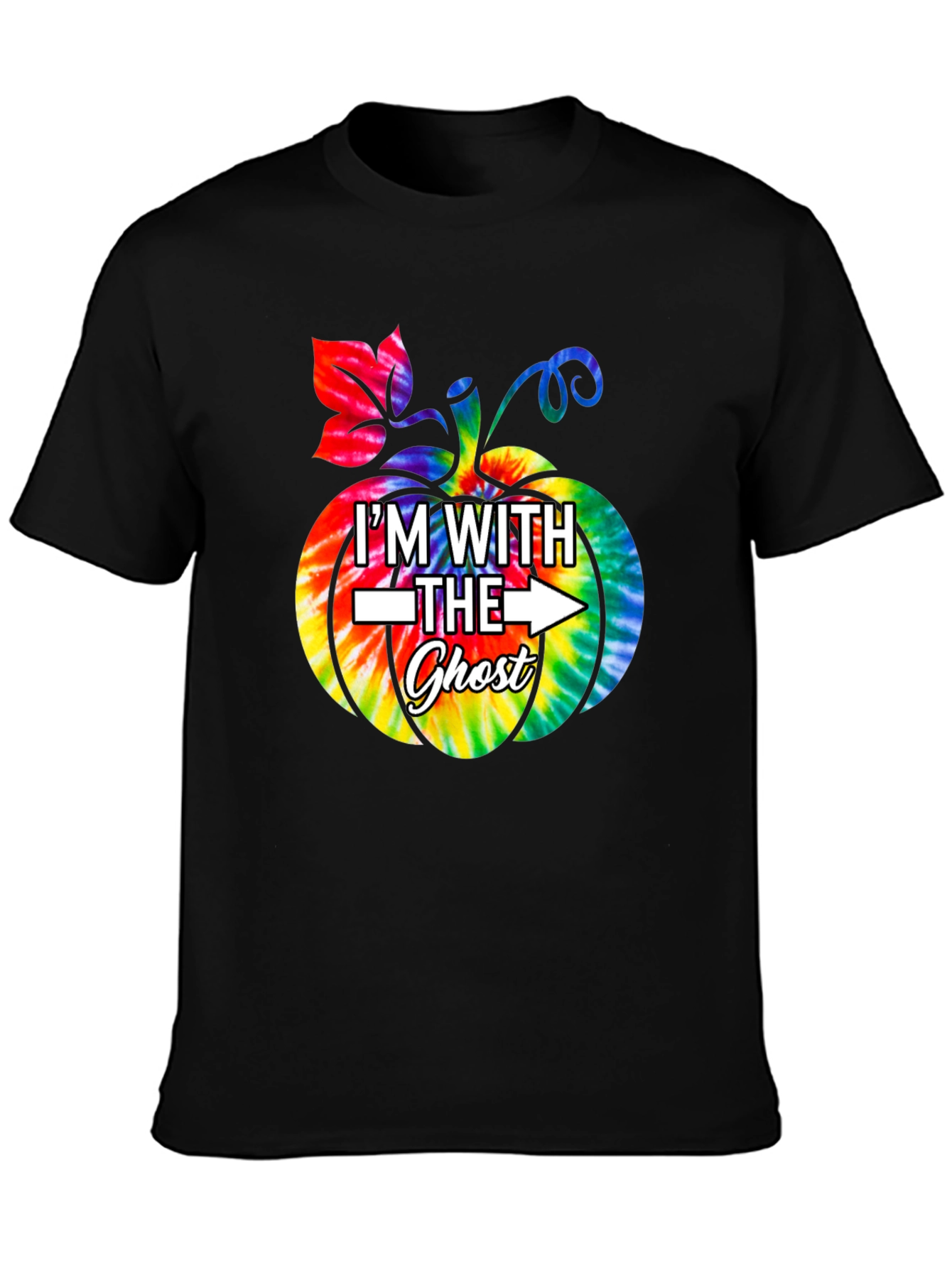 Im With The Ghost Tie Dye Pumpkin Halloween T-Shirt