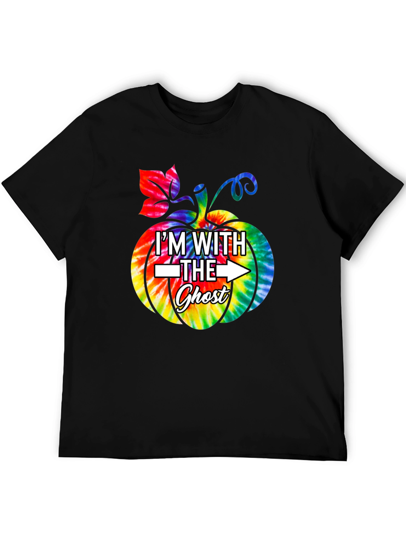Im With The Ghost Tie Dye Pumpkin Halloween T-Shirt