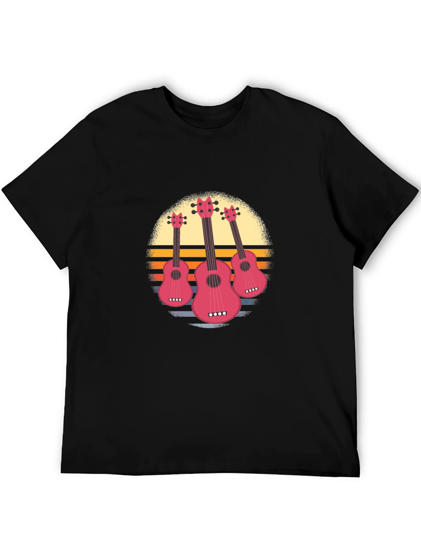 Sunset Ukulele Graphic Tee - Black