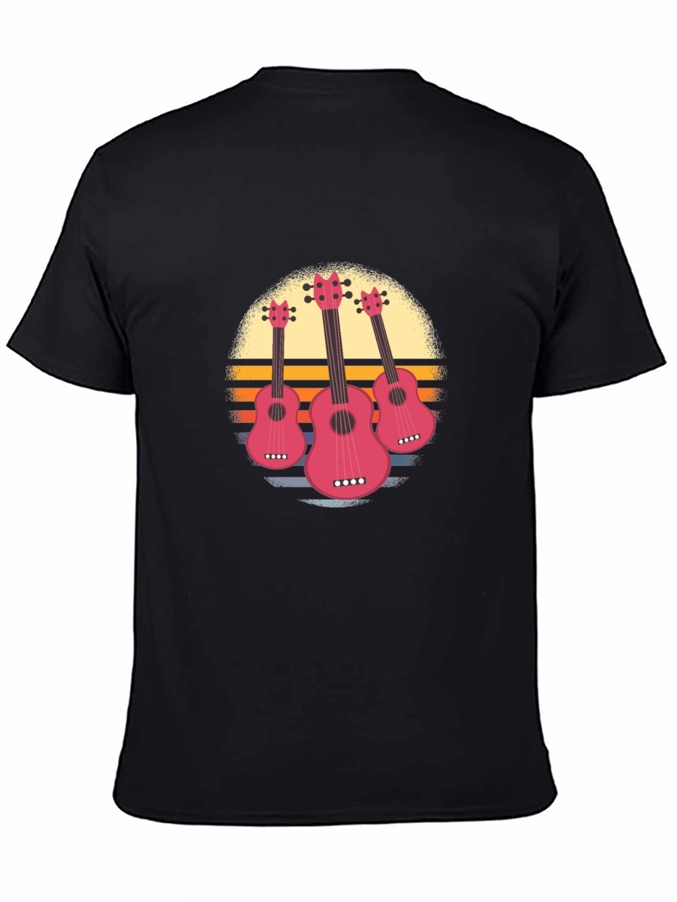 Sunset Ukulele Graphic Tee - Black