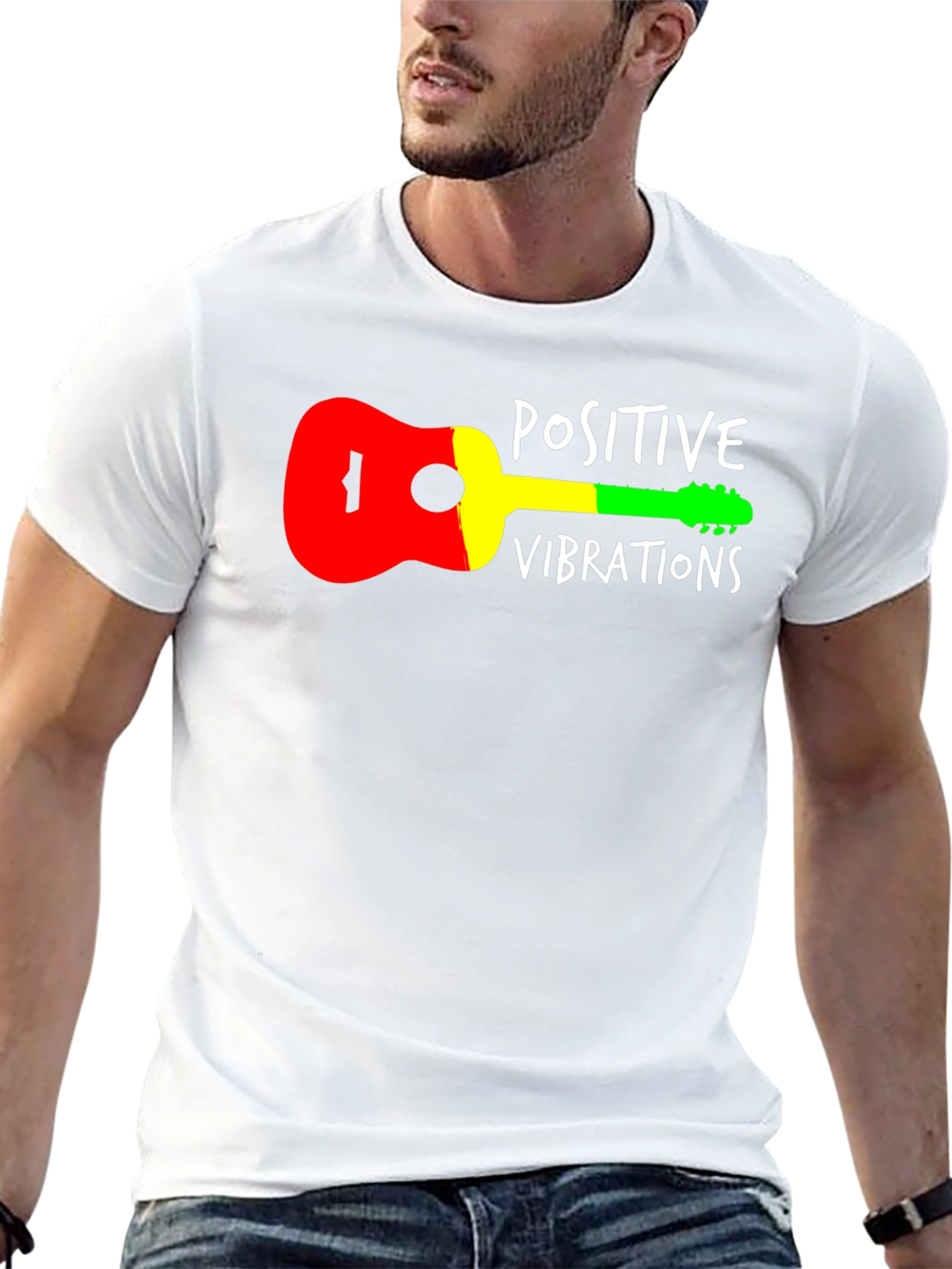 Positive Vibrations Reggae Guitar T-Shirt