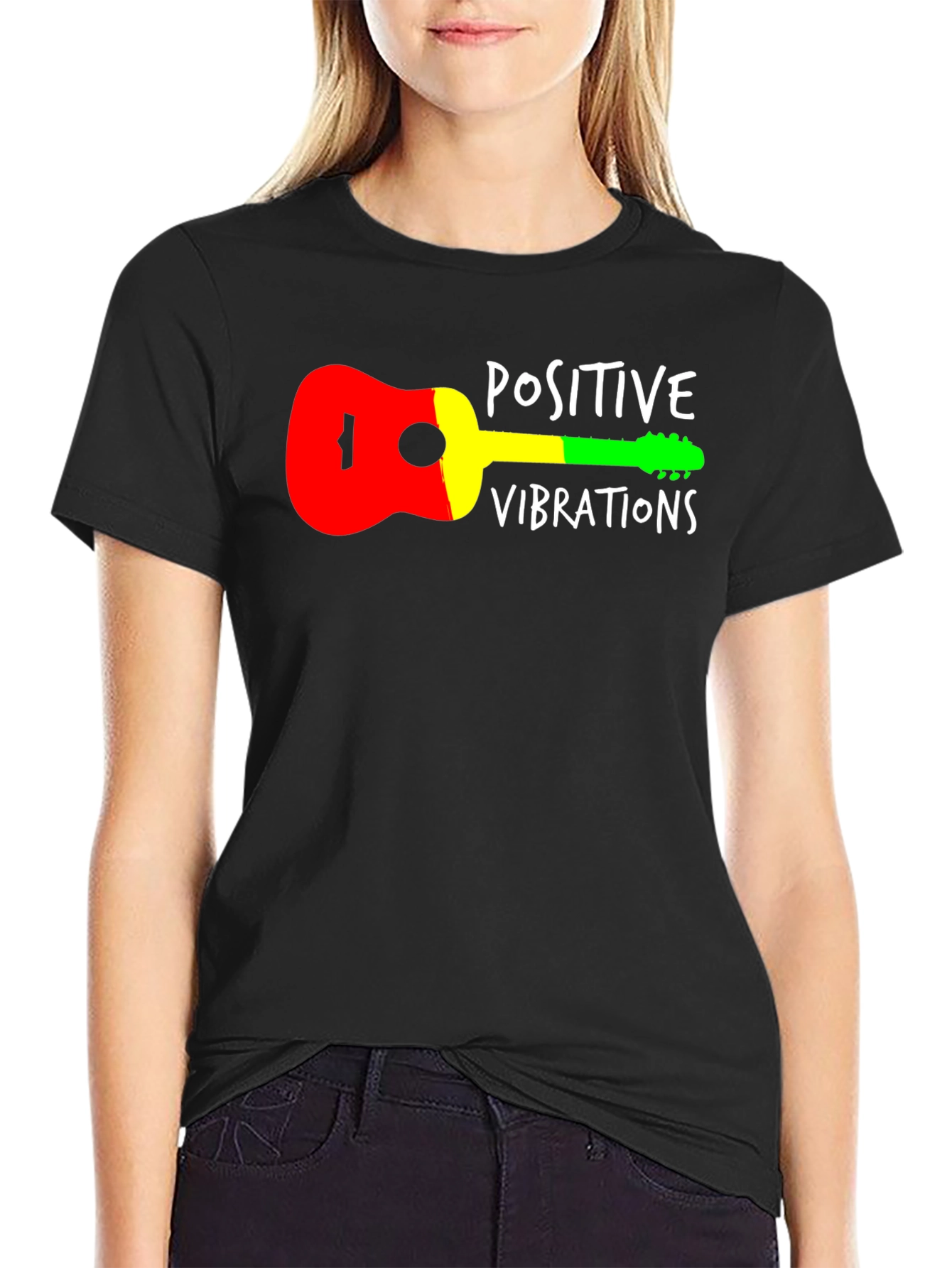 Positive Vibrations Reggae Guitar T-Shirt