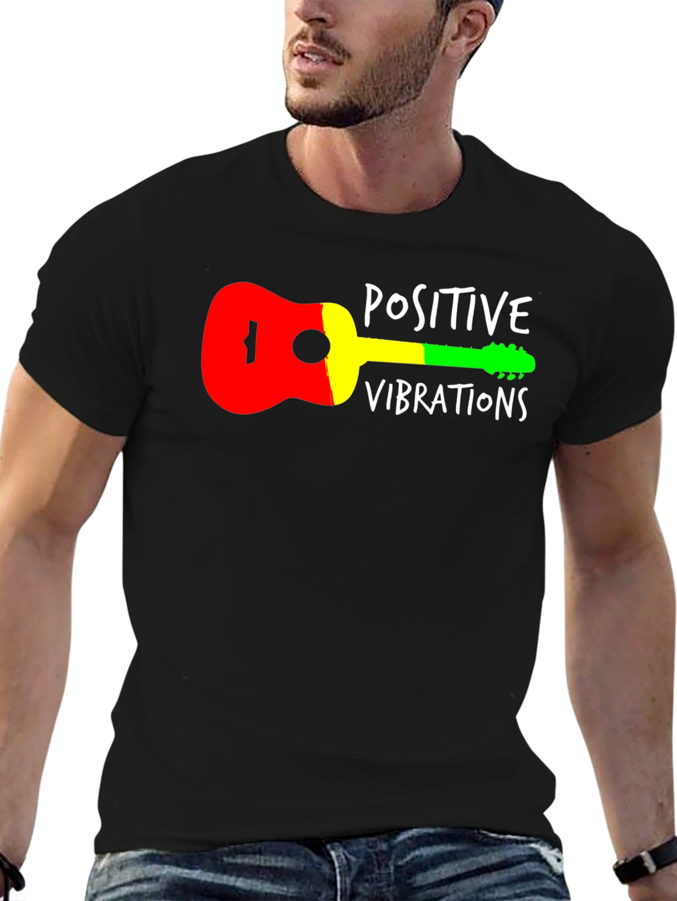 Positive Vibrations Reggae Guitar T-Shirt