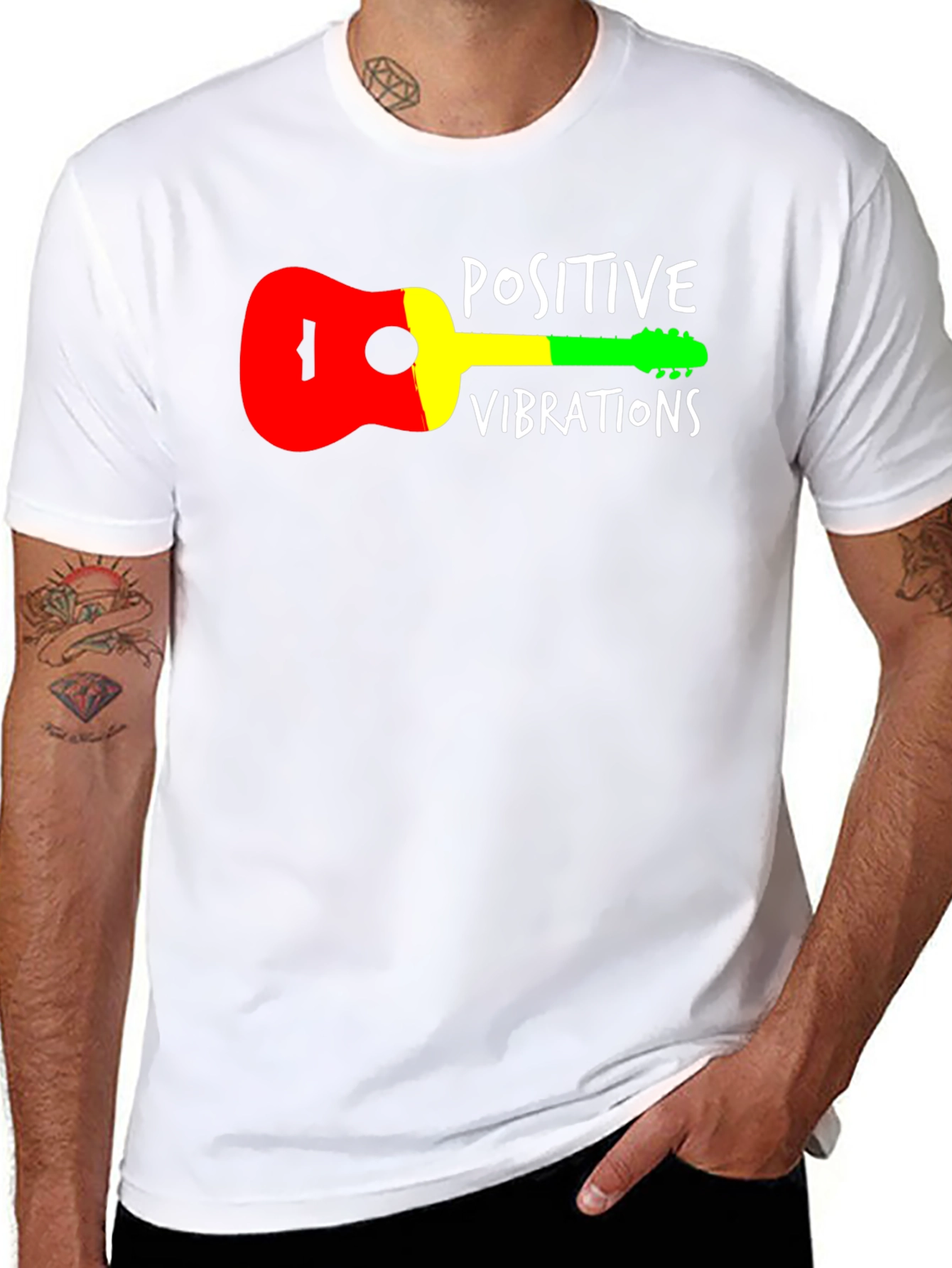 Positive Vibrations Reggae Guitar T-Shirt