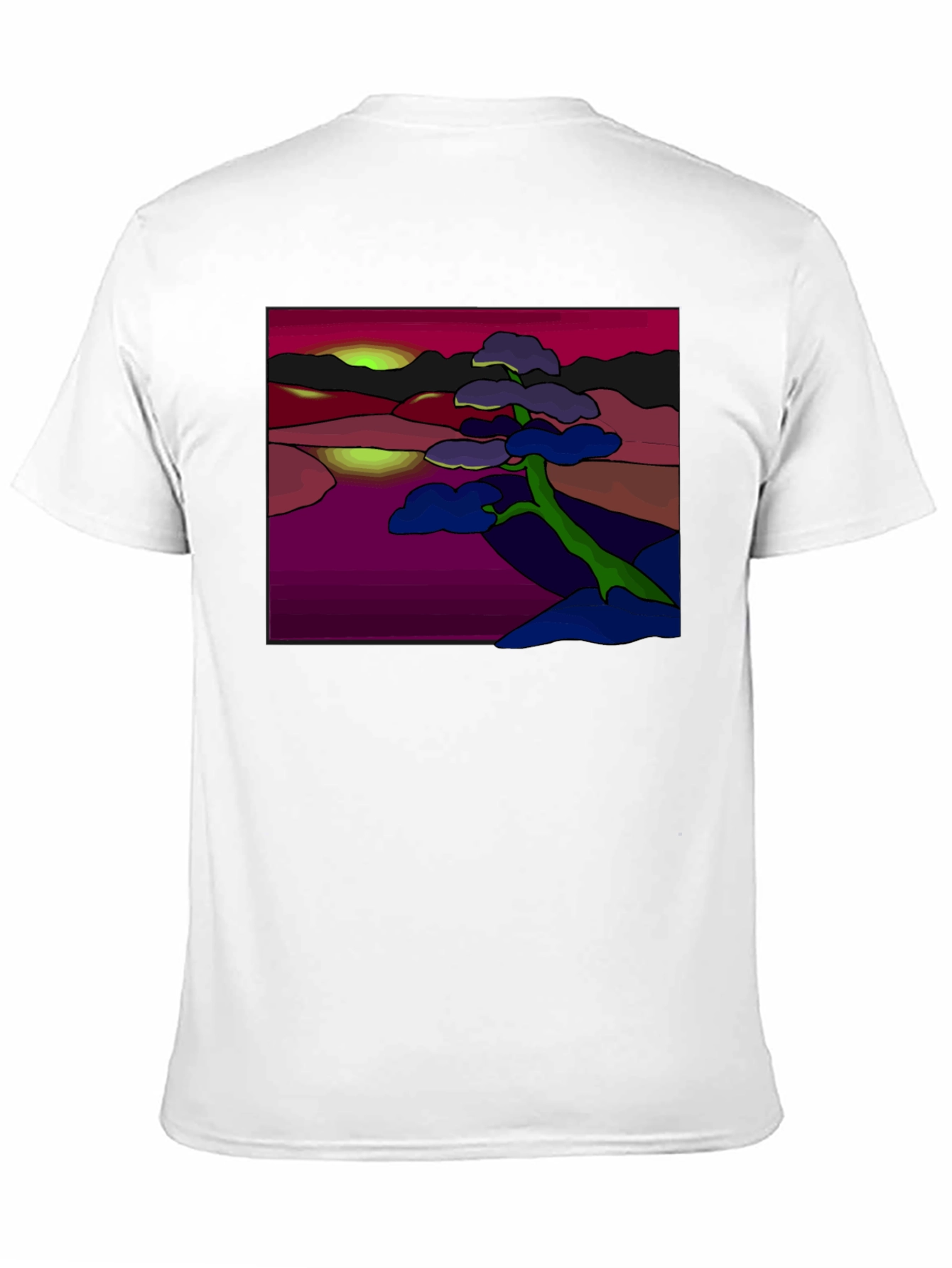 Abstract Landscape Graphic Tee - Black