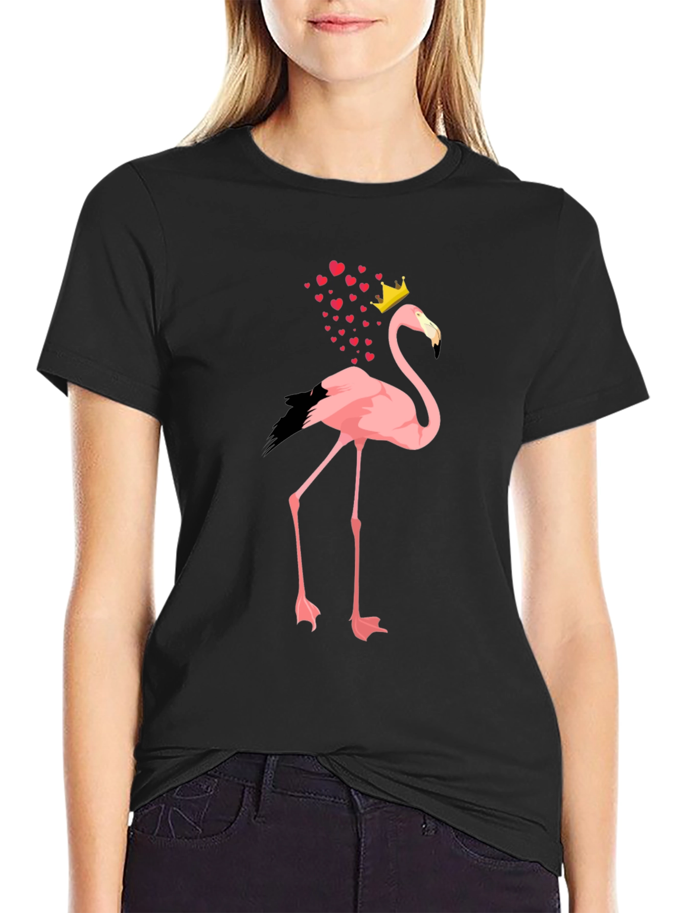 Flamingo King T-Shirt - Mens Black Tee
