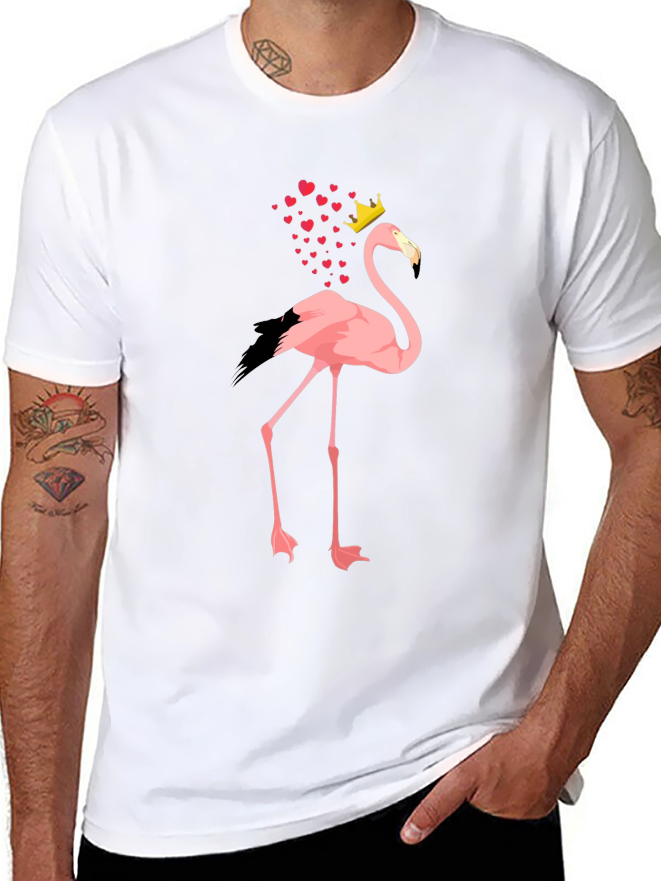 Flamingo King T-Shirt - Mens Black Tee