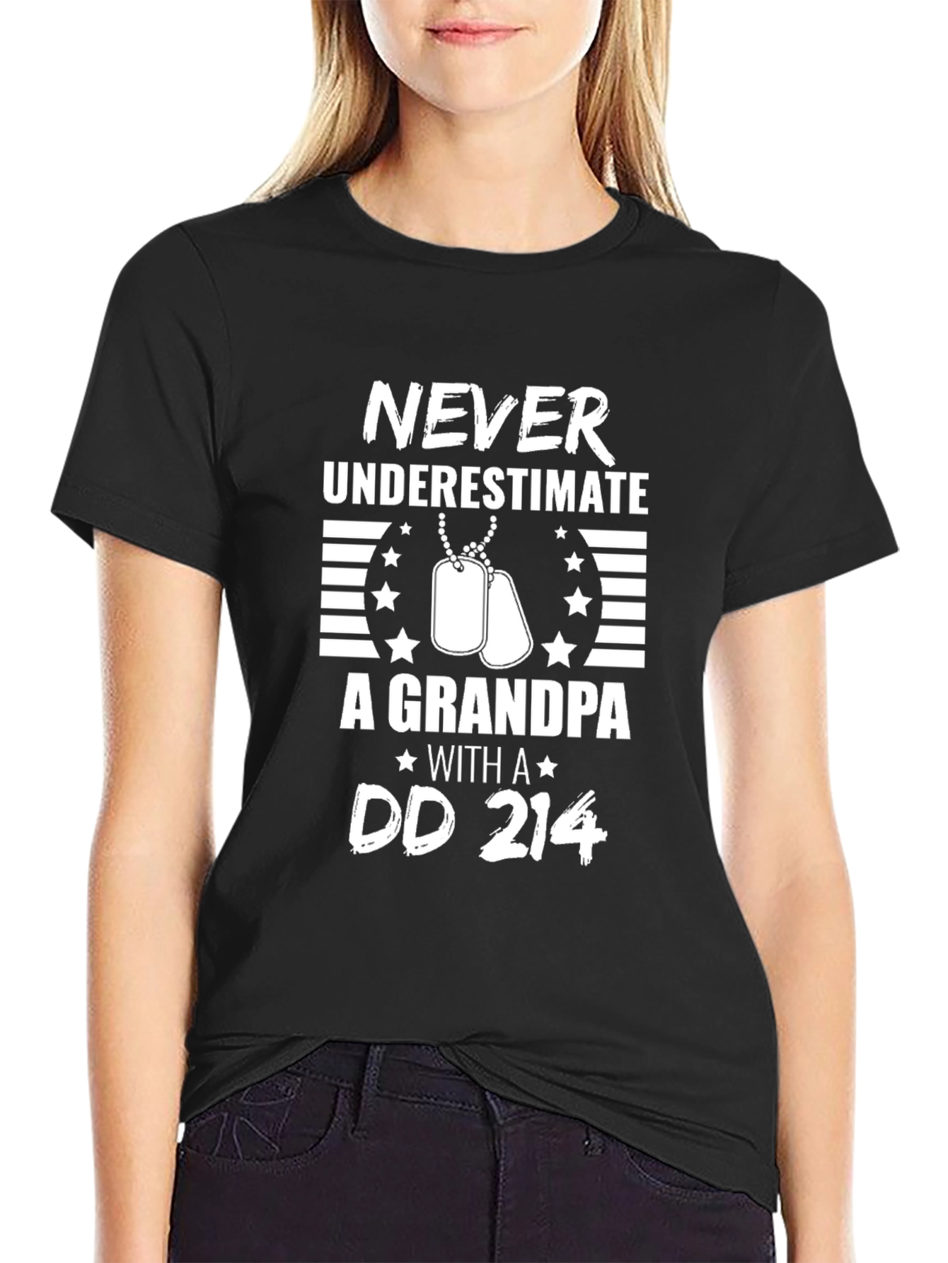 Never Underestimate Grandpa DD 214 T-Shirt