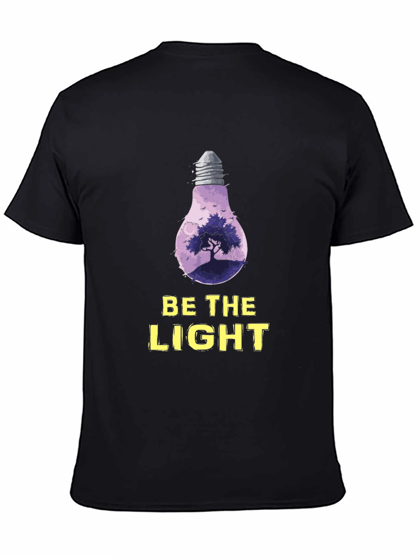 Be The Light Graphic Tee - Nature Bulb Design