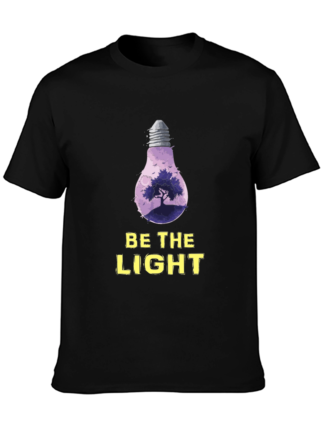 Be The Light Graphic Tee - Nature Bulb Design