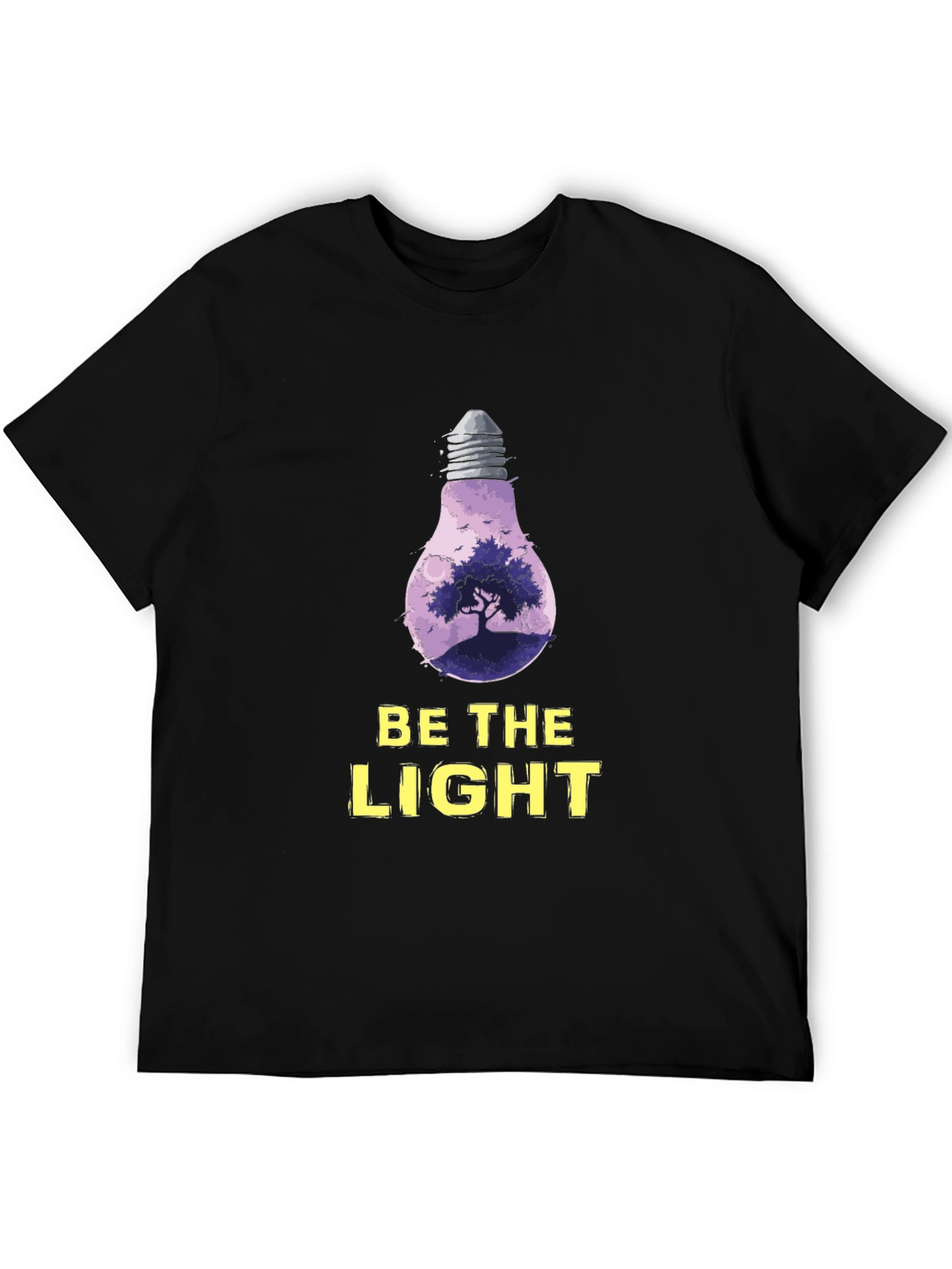 Be The Light Graphic Tee - Nature Bulb Design
