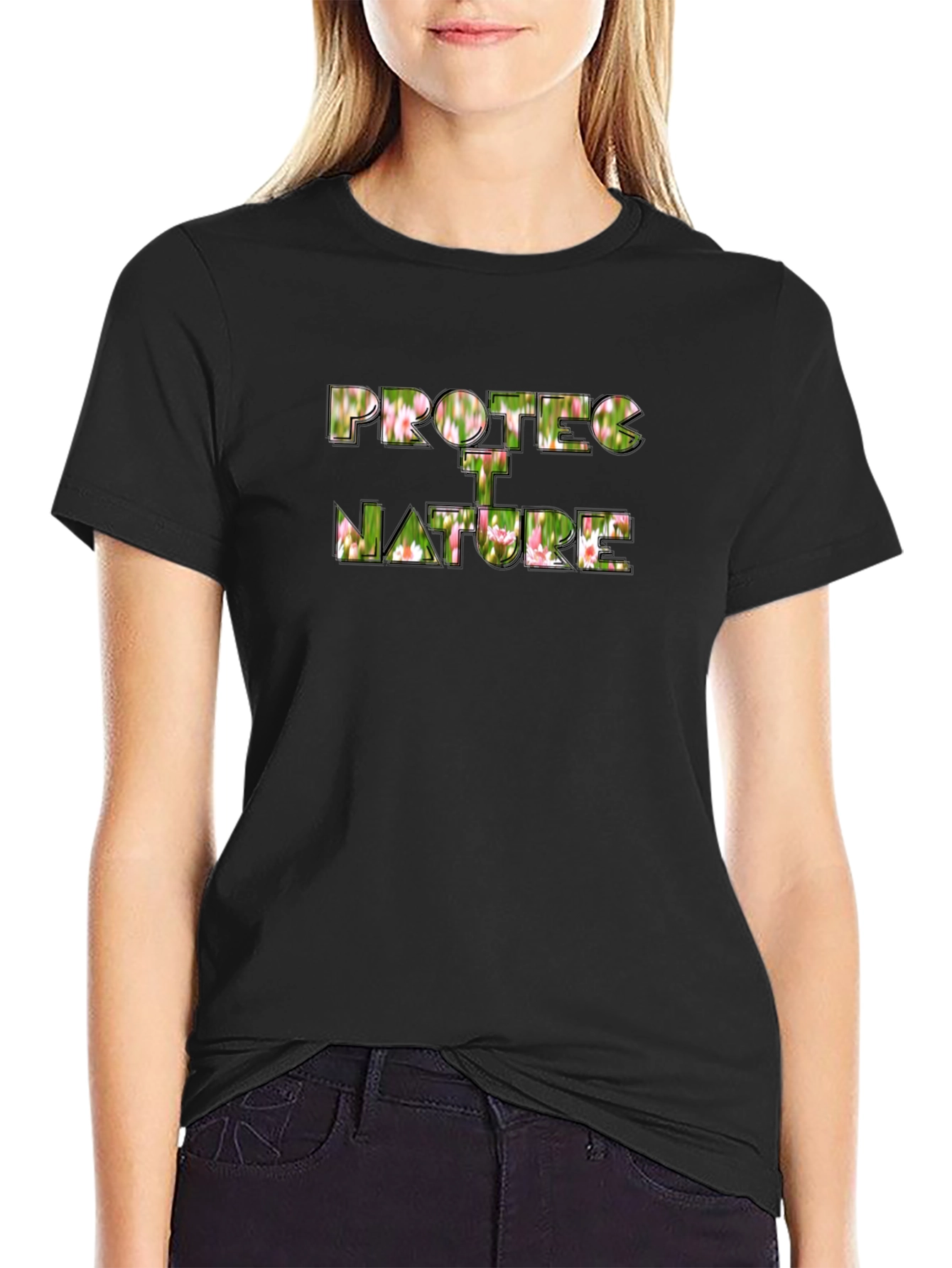 Protect Nature Graphic Black T-Shirt