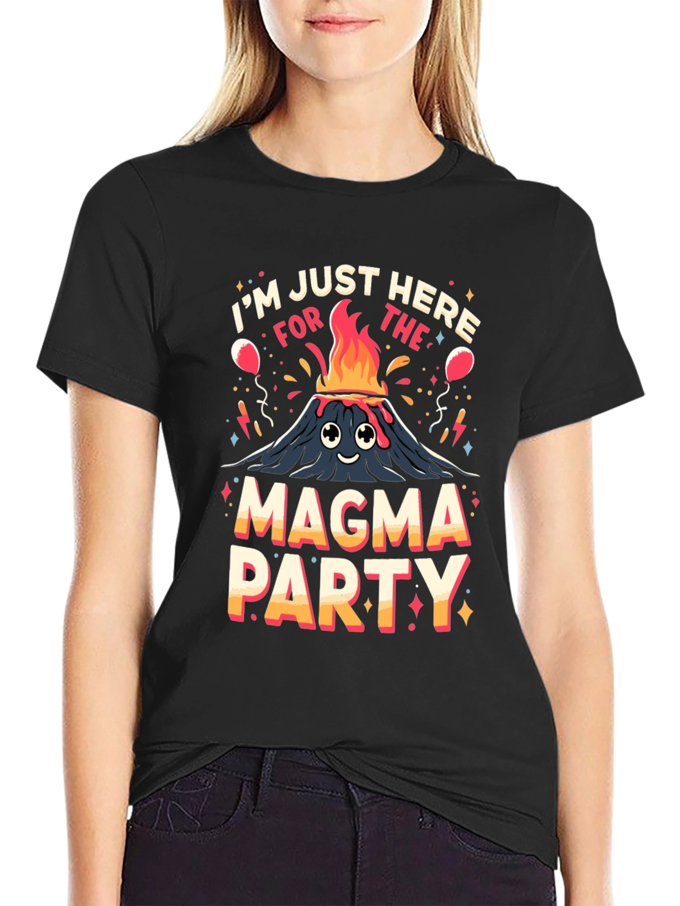 Magma Party Graphic Tee - Volcano Humor T-Shirt