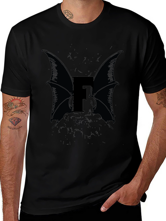 Bat Wing Letter F Graphic Tee