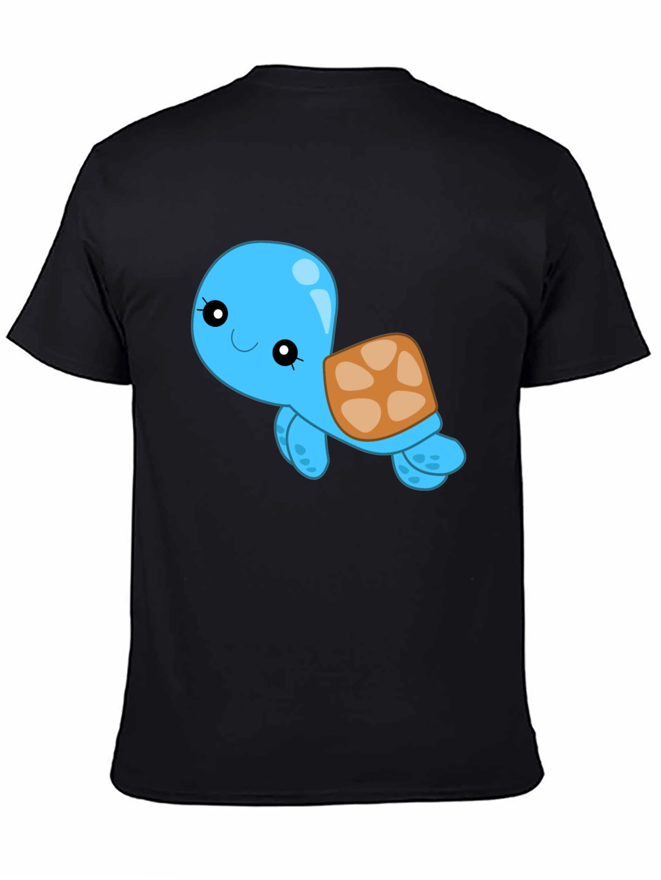Cute Turtle Graphic Black T-Shirt