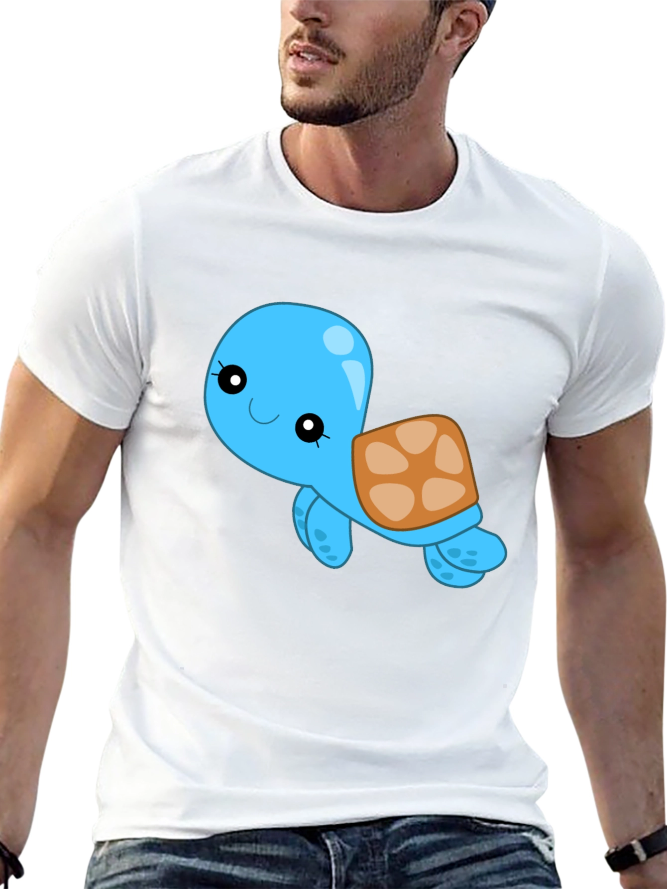 Cute Turtle Graphic Black T-Shirt