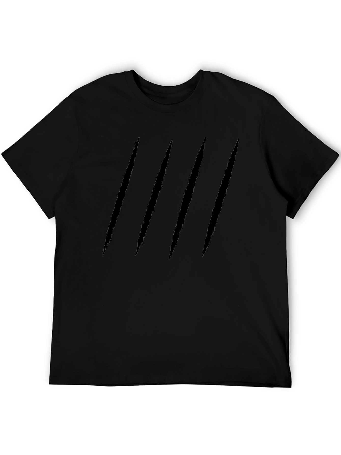 Slashed Black Tee - Edgy Style