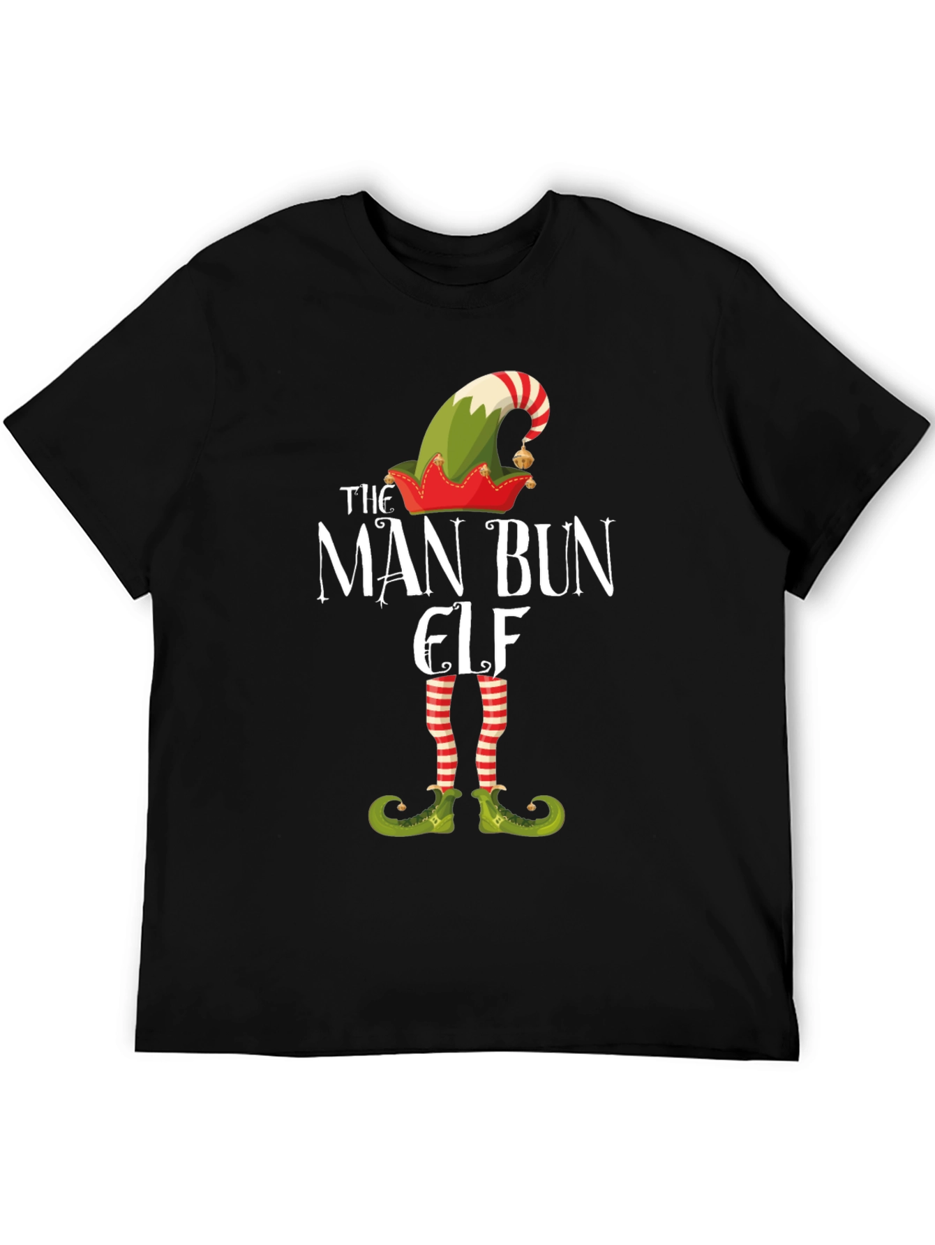 Man Bun Elf Christmas Graphic Tee