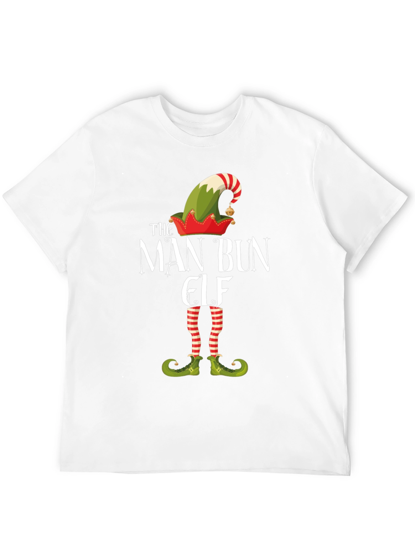 Man Bun Elf Christmas Graphic Tee