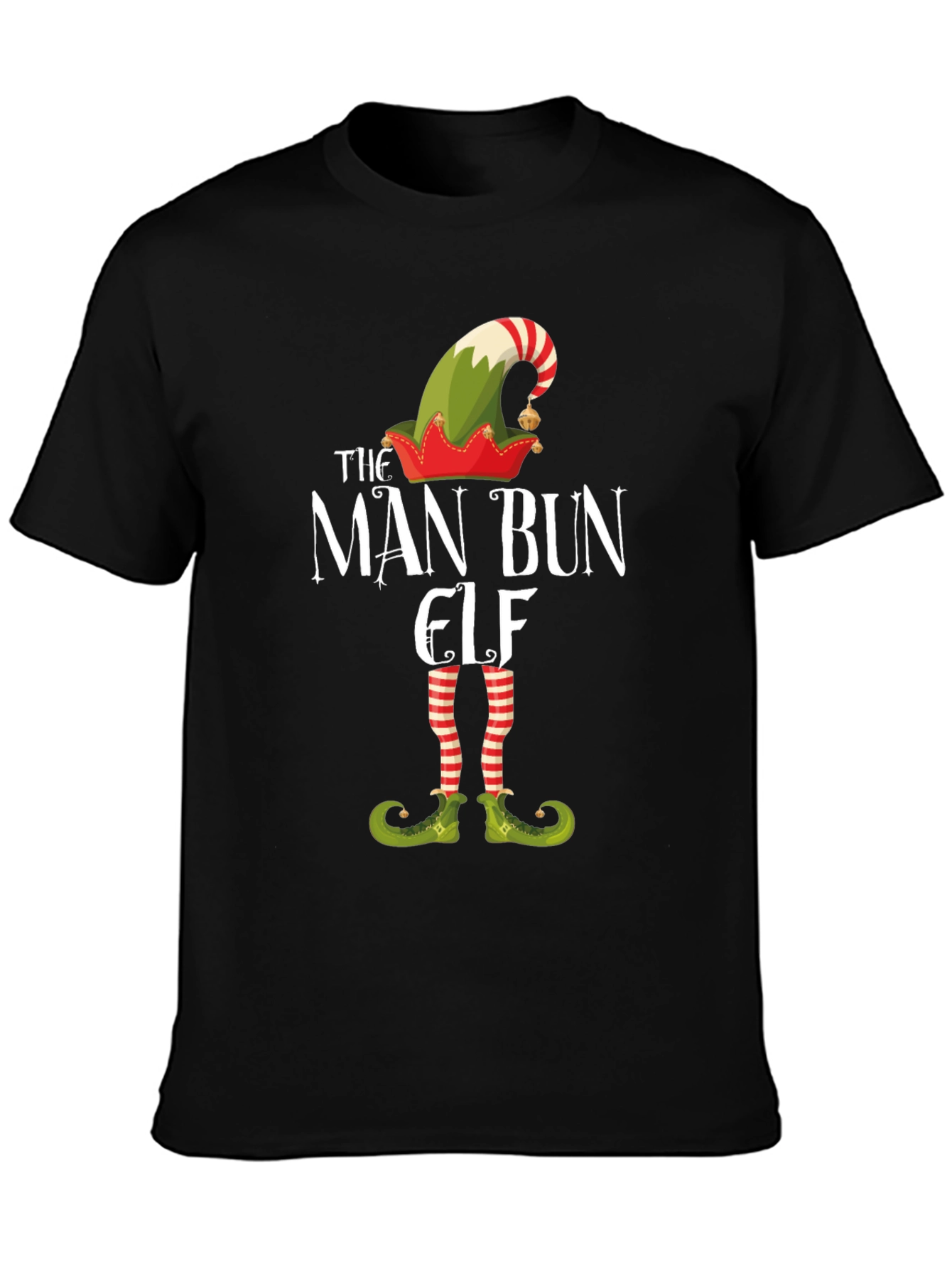 Man Bun Elf Christmas Graphic Tee
