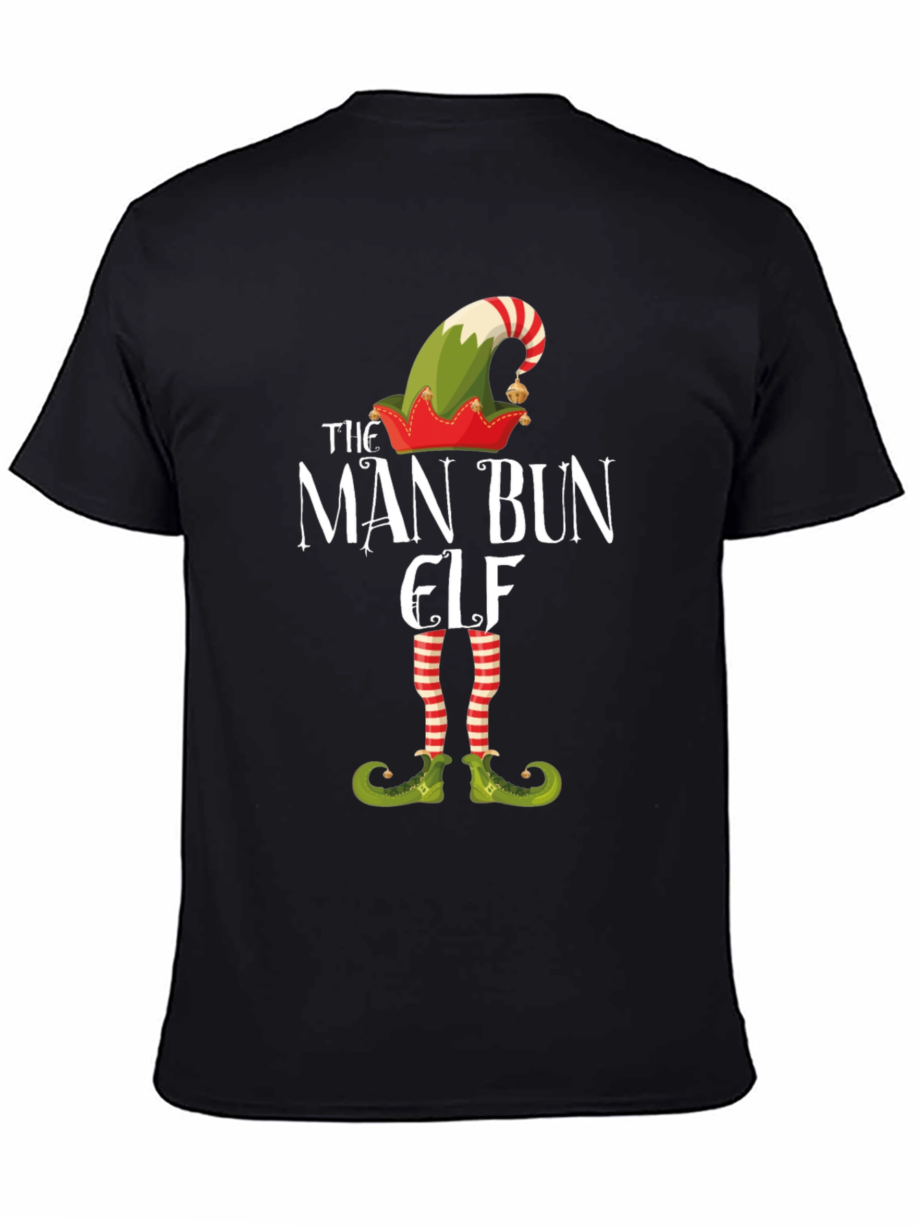 Man Bun Elf Christmas Graphic Tee