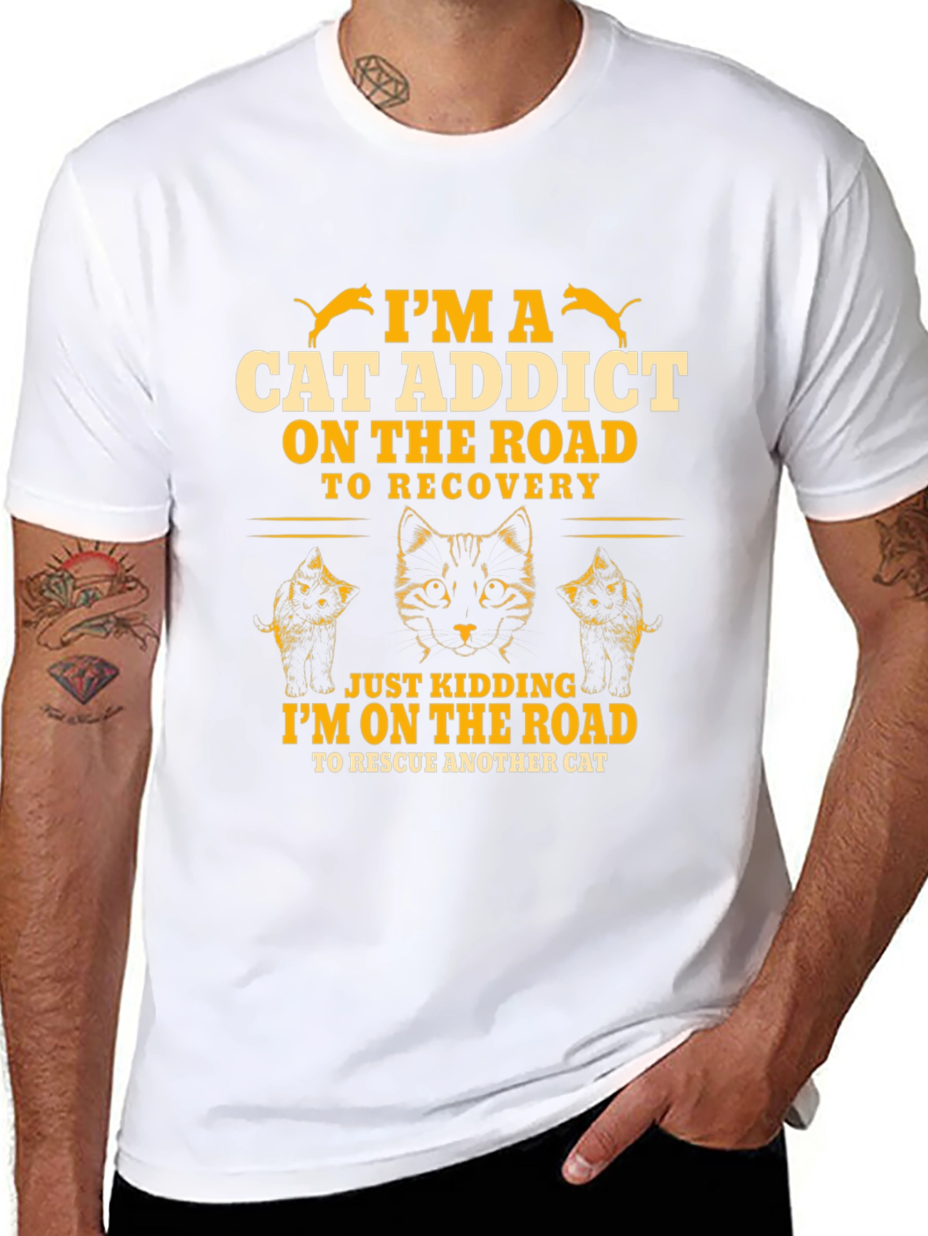 Cat Addict T-Shirt - On The Road to Rescue