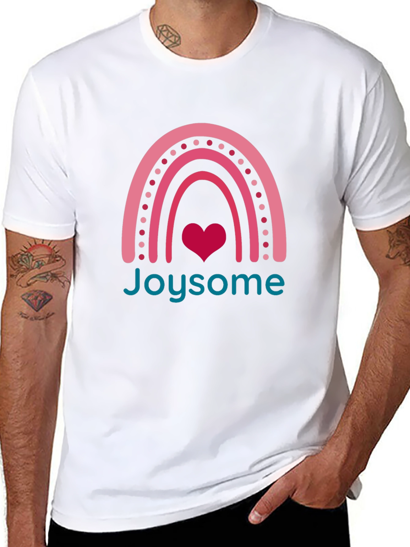 Joysome Heart Rainbow Graphic T-Shirt