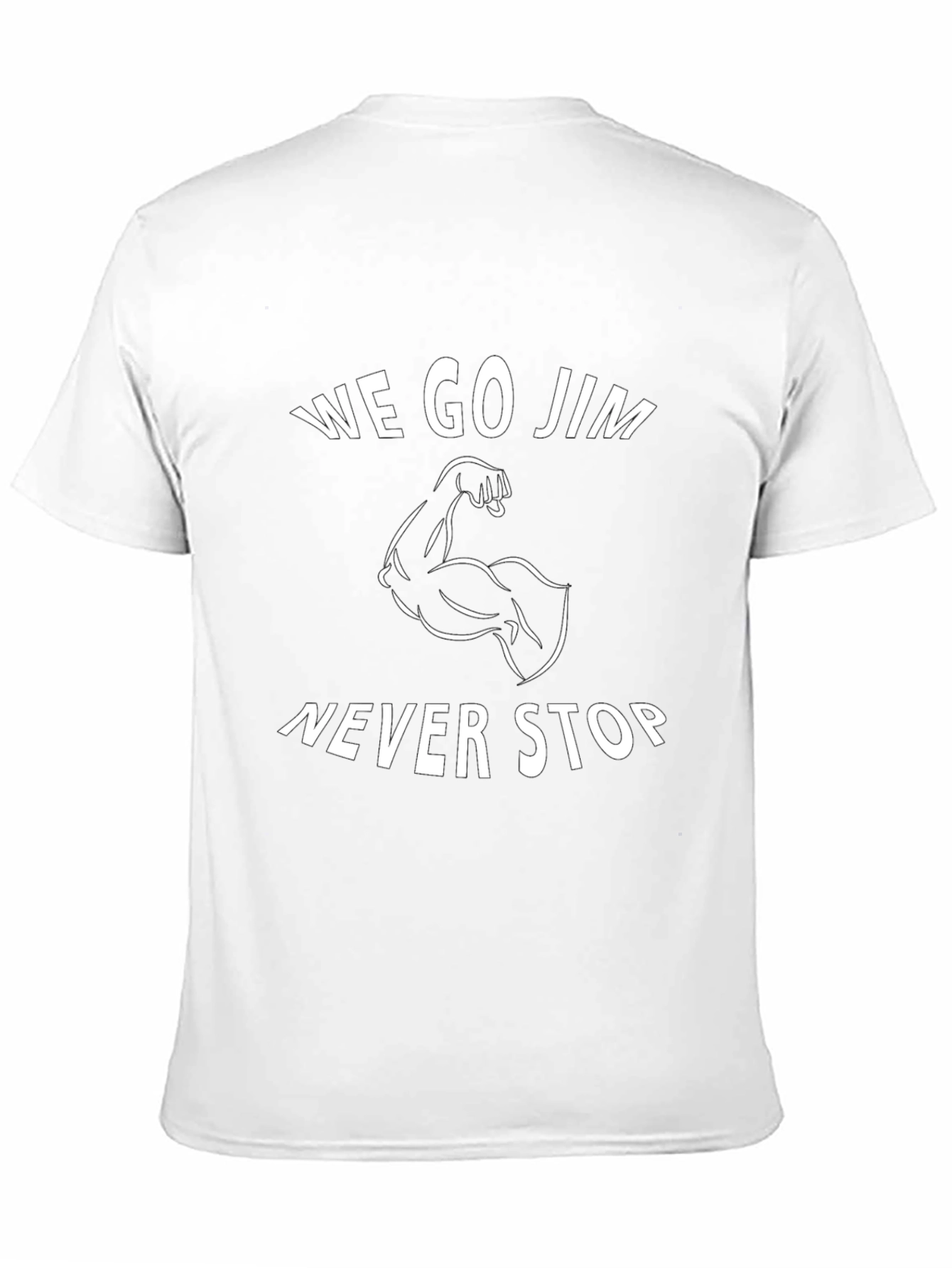 We Go Jim Never Stop Black Graphic Tee