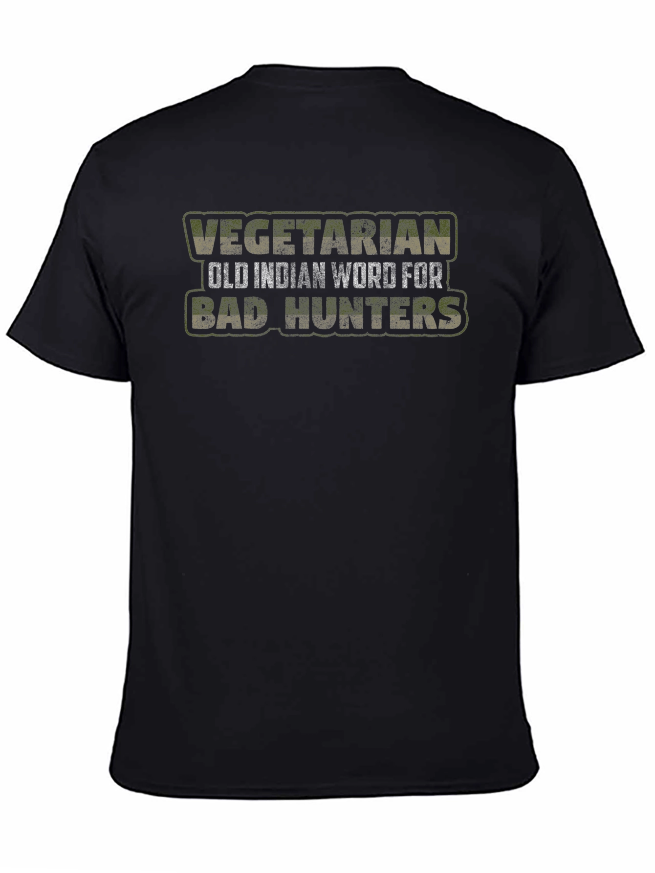 Vegetarian Bad Hunter Funny Graphic Tee