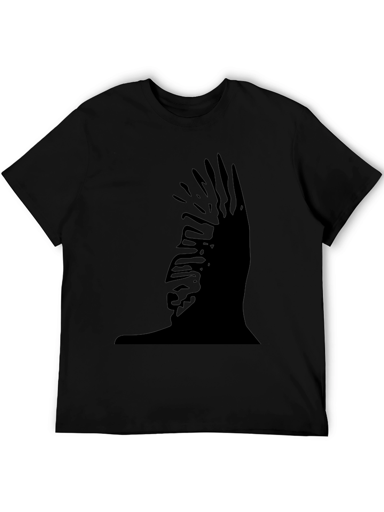 Abstract Silhouette Graphic Black T-Shirt