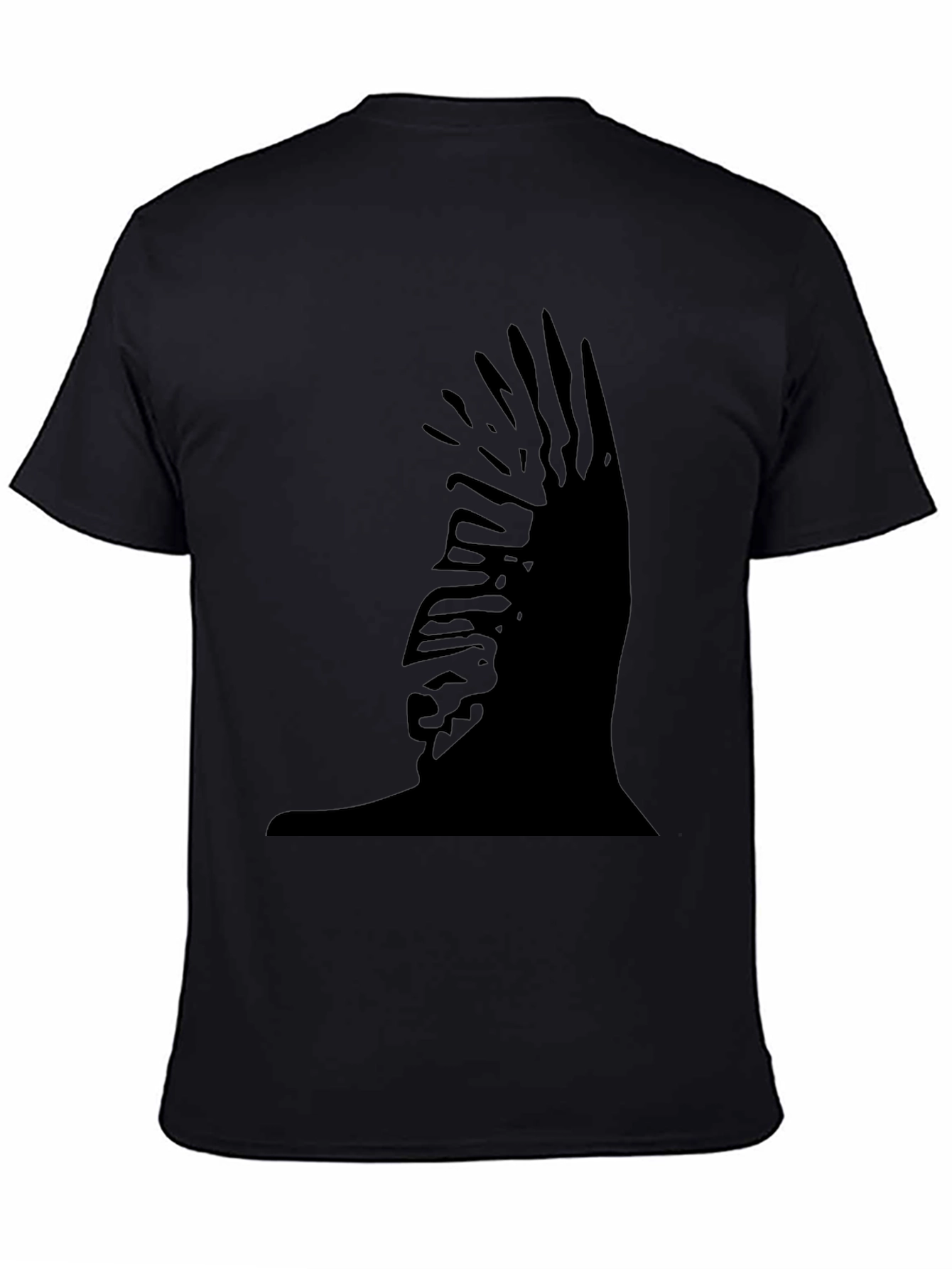 Abstract Silhouette Graphic Black T-Shirt
