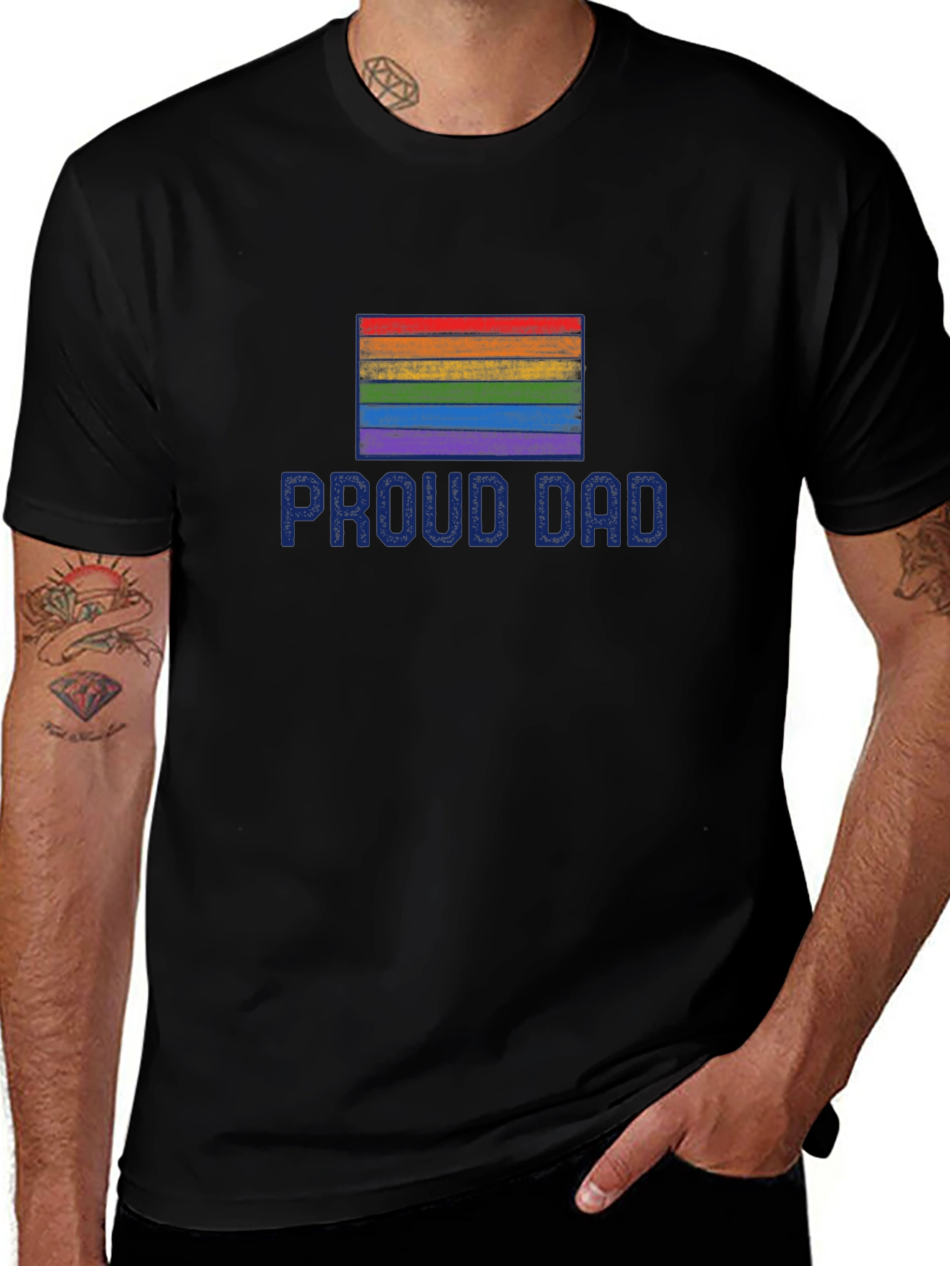 Proud Dad LGBTQ Pride Rainbow T-Shirt