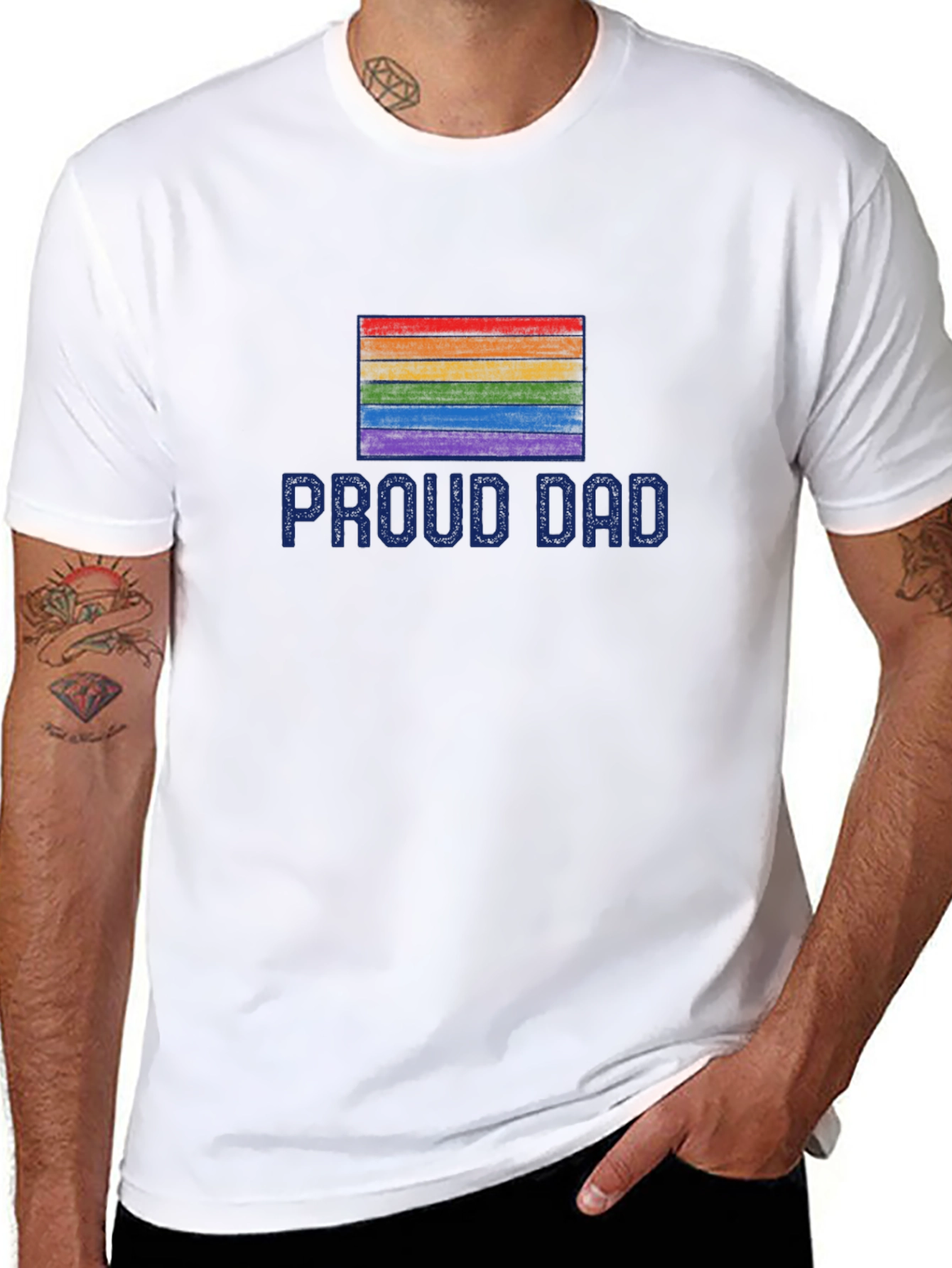 Proud Dad LGBTQ Pride Rainbow T-Shirt