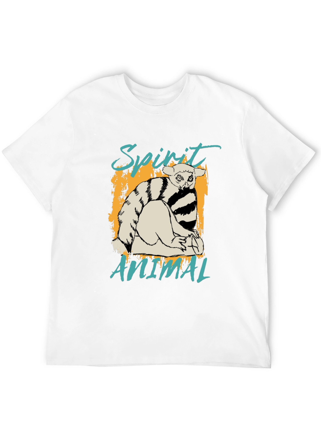 Spirit Animal Lemur Graphic Black T-Shirt