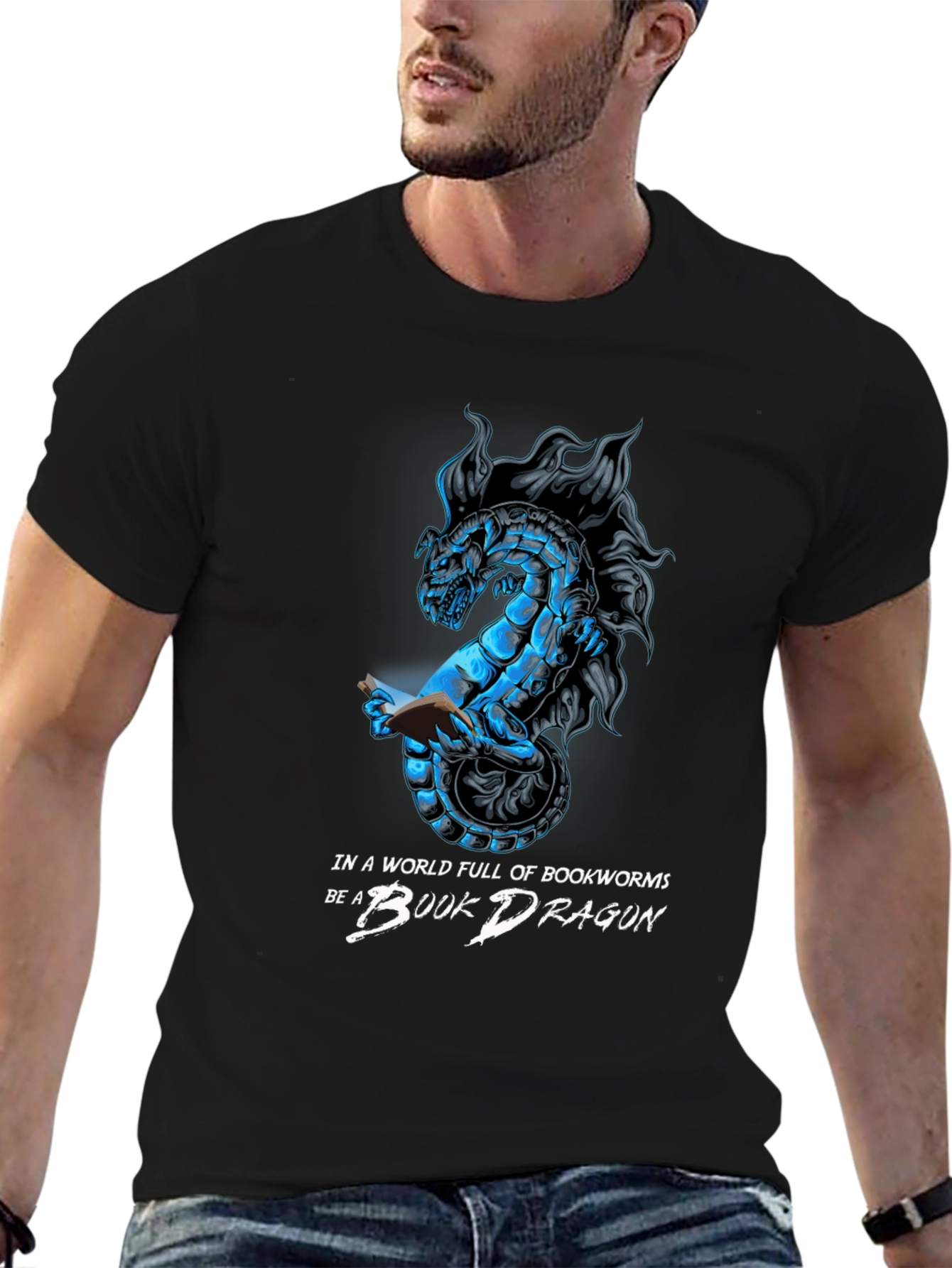 Book Dragon T-Shirt - Literary Fantasy Tee