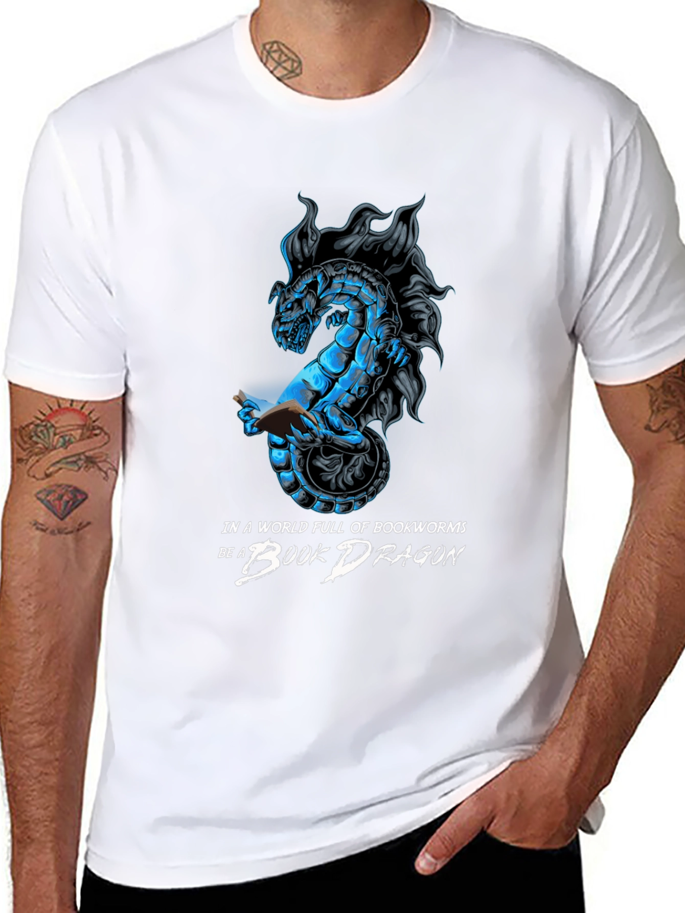 Book Dragon T-Shirt - Literary Fantasy Tee