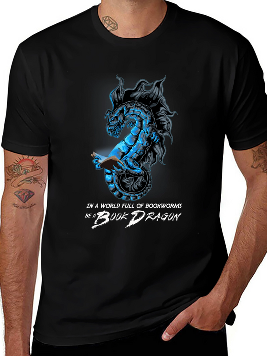 Book Dragon T-Shirt - Literary Fantasy Tee