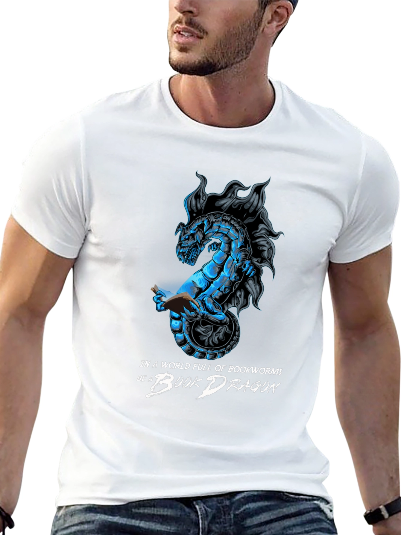 Book Dragon T-Shirt - Literary Fantasy Tee