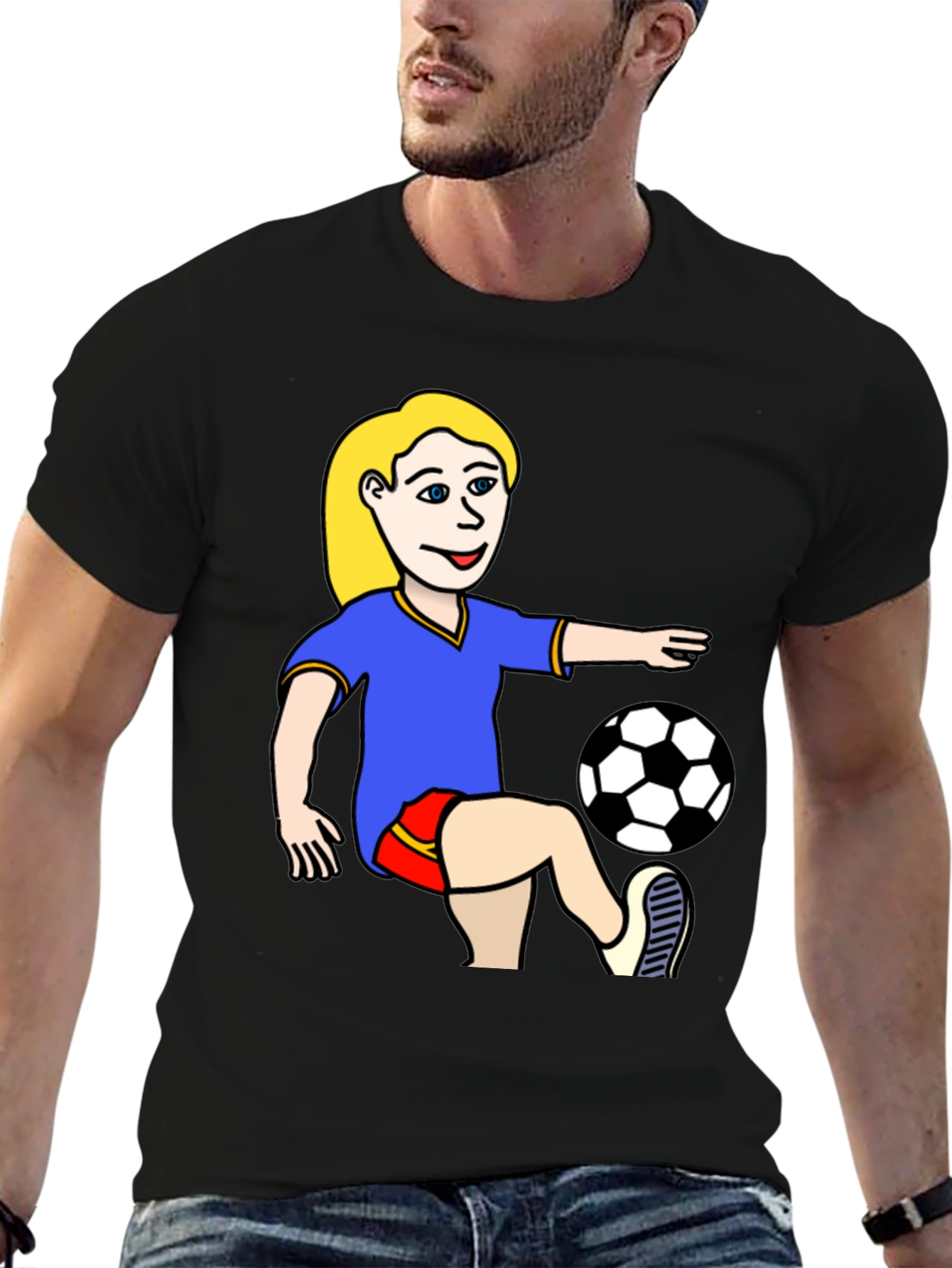 Soccer Girl Graphic T-Shirt - Unisex Jersey Tee