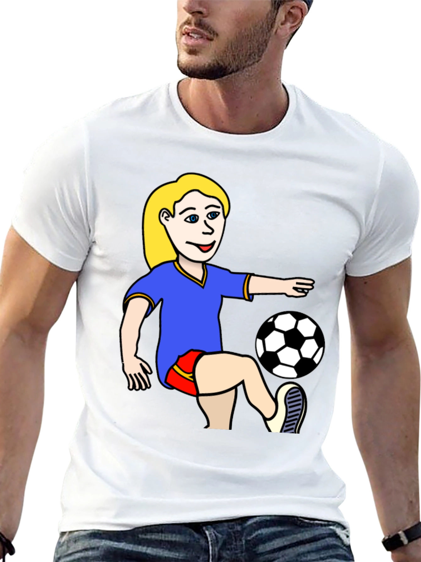 Soccer Girl Graphic T-Shirt - Unisex Jersey Tee