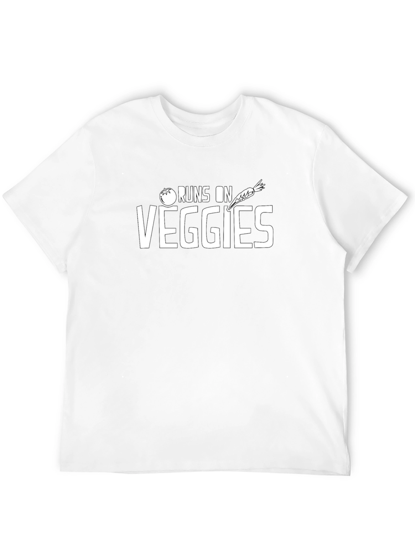 Runs on Veggies T-Shirt - Black Vegetable Lover Tee
