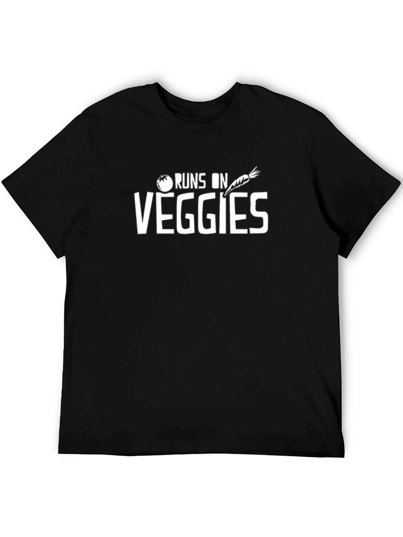 Runs on Veggies T-Shirt - Black Vegetable Lover Tee