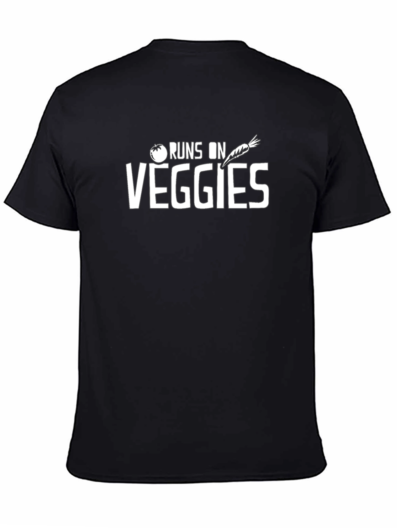 Runs on Veggies T-Shirt - Black Vegetable Lover Tee