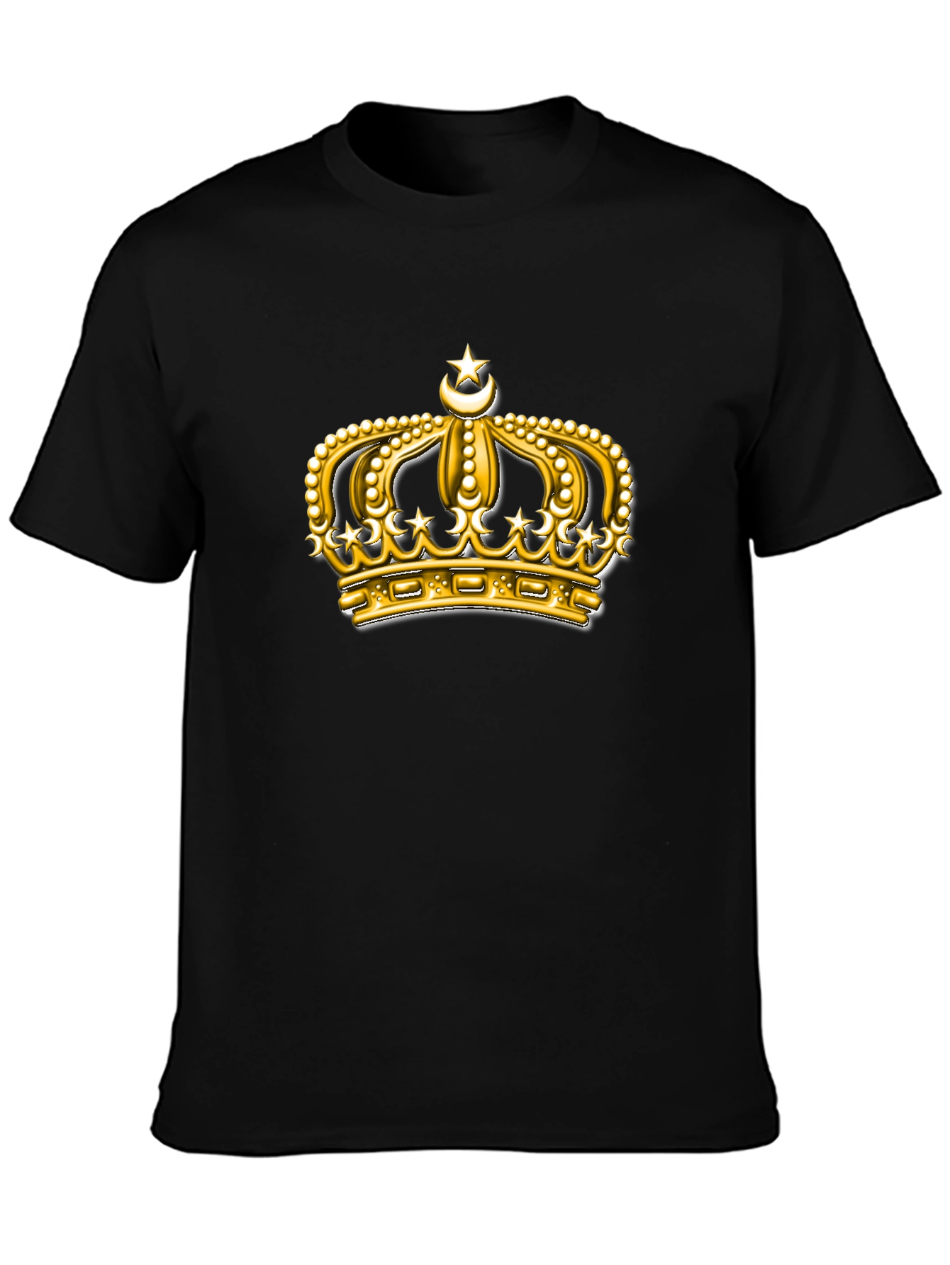Golden Crown Graphic Tee - Premium Black T-Shirt