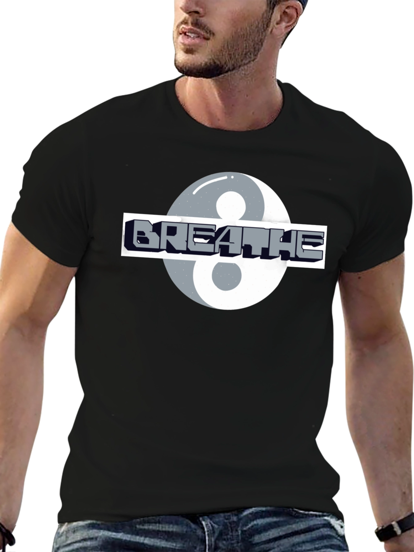 Breathe Yin Yang Graphic Tee - Stylish Comfort