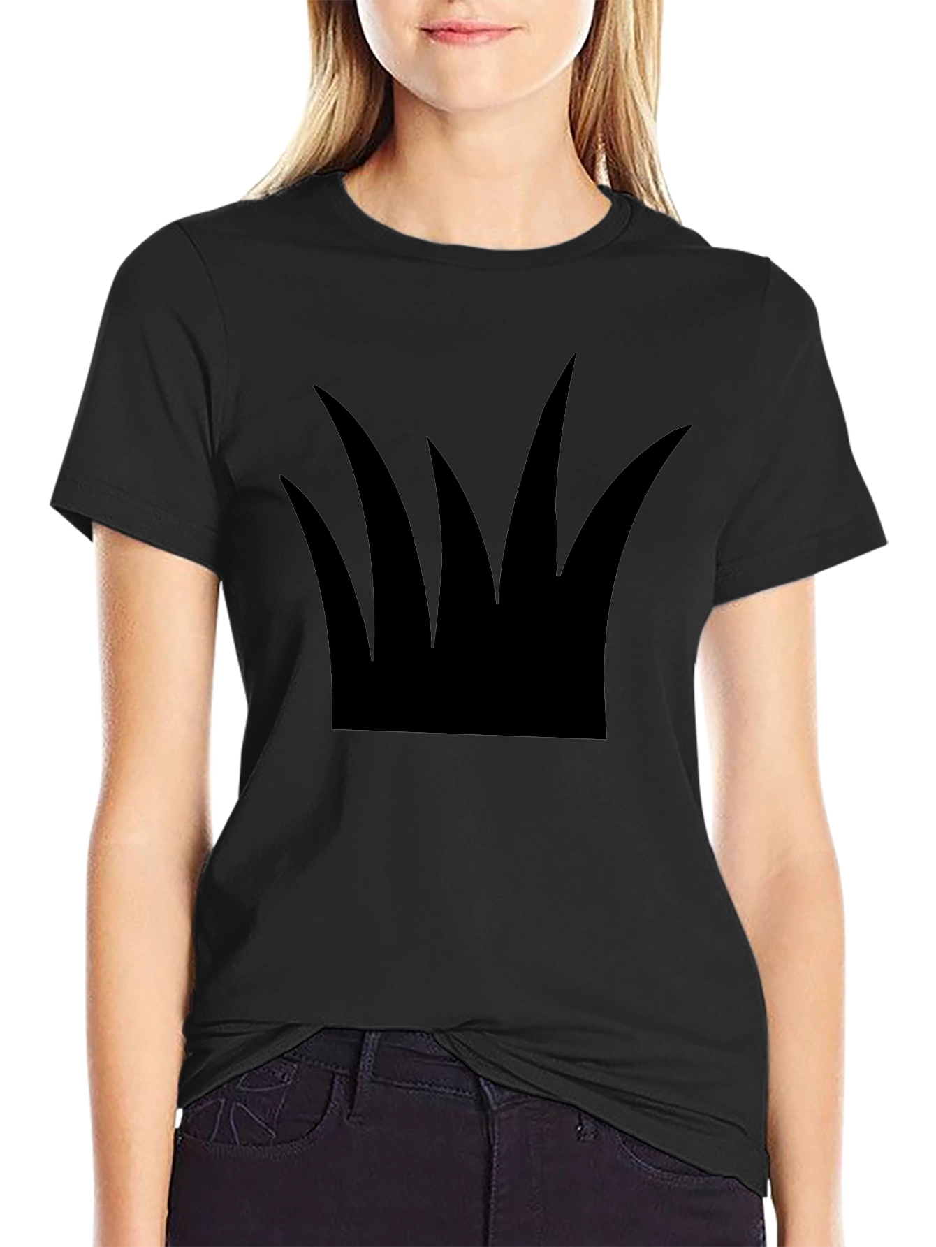 Minimalist Grass Silhouette Black T-Shirt
