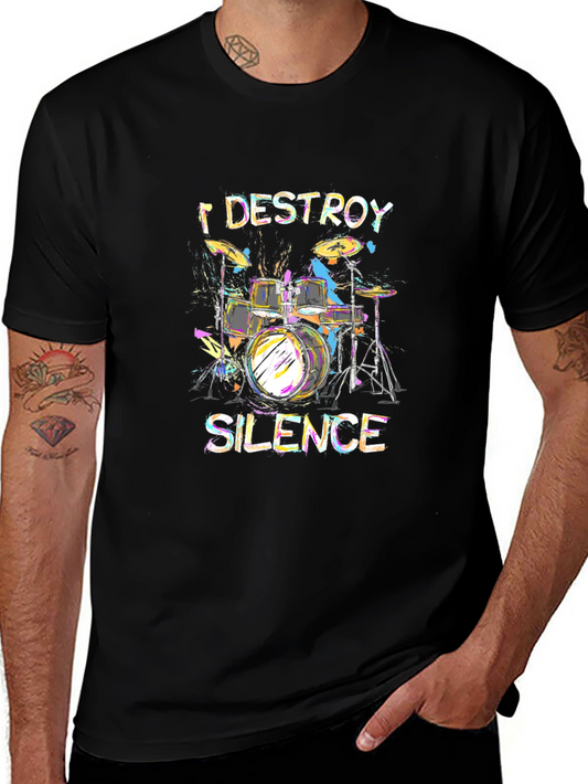 I Destroy Silence Drum Set Graphic Tee